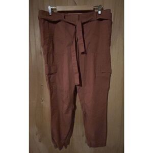 LOFT Cargo Jogger Light Burnt Orange Pants Tapered Women’s Size 12